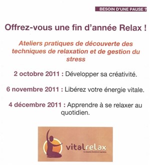Affiche de Les ateliers Vital Relax - Apprendre à se relaxer au quotidien