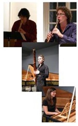 Affiche de Ensemble In movimento -Nicolas Rosenfeld, flûte à bec -Manuel Personne, flûte à bec -Niels Coppalle, basson -Elodie Seyranian, clavecin