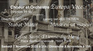 Affiche de Beethoven : Messe en Ut / Rossini : Stabat Mater