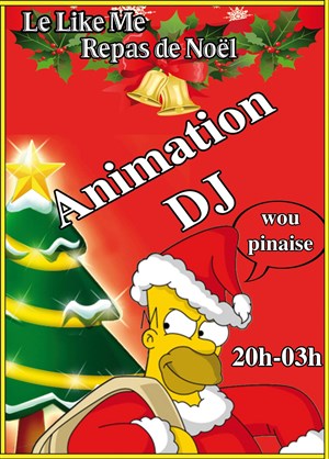 Affiche de Repas de Noël + Soirée animation et DJ