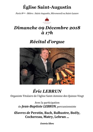 Affiche de Eric Lebrun : Récital d'orgue