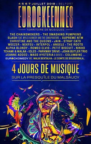 Affiche de Les Eurockeennes de Belfort Pass 4 jours - valable du jeudi 4 au dimanche 7 juillet