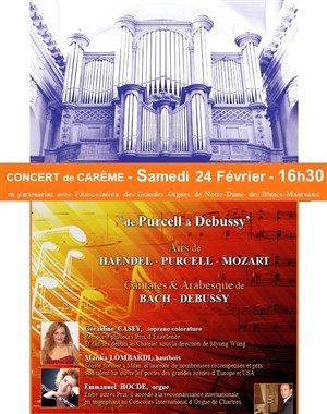 Affiche de Soprano, Hautbois & Orgue : 'de Purcell à Debussy'