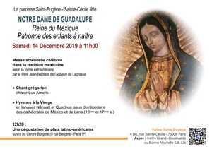 Affiche de Fête - Concert de Notre Dame de Guadalupe