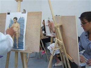 Affiche de Cours de peinture d'après modèle vivant- Collectif d'un atelier à l'autre