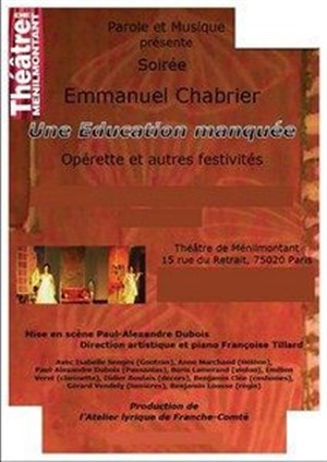Affiche de Une Education manquée, soirée Chabrier