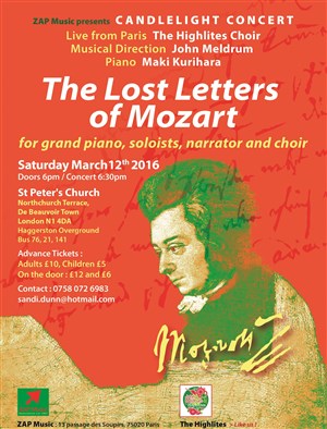 Affiche de The lost letters, Mozart à Broadway