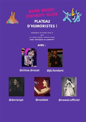 Affiche de Sans Souci Comedy Club : Plateau d'humoristes