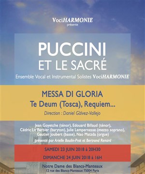 Affiche de Puccini et le Sacré