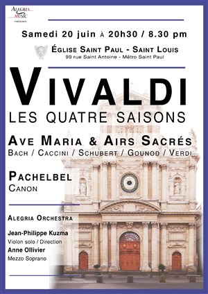 Affiche de Vivaldi: Quatre Saisons / Ave Maria et Airs Sacrés / Canon de Pachelbel