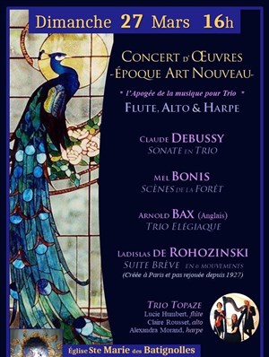 Affiche de Concert d'oeuvres rares de l'époque Art Nouveau