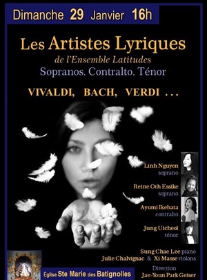 Affiche de Récital d'artistes lyriques : Sopranos, Contralto, Ténor