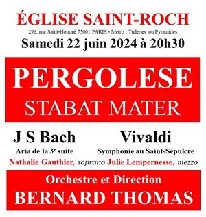 Affiche de Stabat mater de Pergolèse