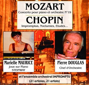 Affiche de Concerto pour piano et orchestre N° 19 de Mozart et concert Chopin