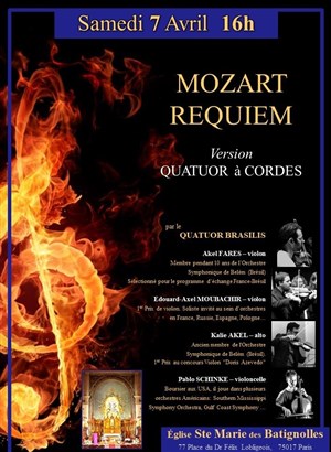 Affiche de Mozart : Requiem version Quatuor à cordes