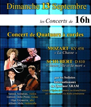 Affiche de Concert de Quatuors à cordes : Mozart-Schubert