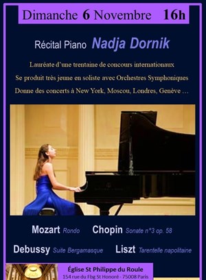 Affiche de Récital Piano : Mozart, Chopin, Debussy, Liszt