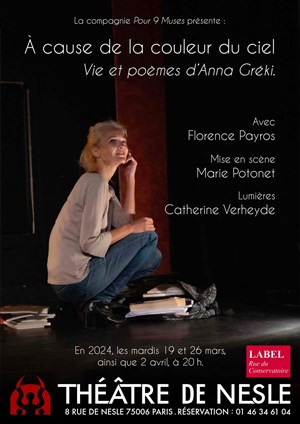Affiche de A cause de la couleur du ciel, Vie et poèmes d'Anna Gréki