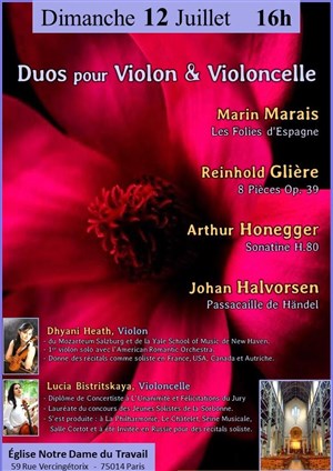 Affiche de Marin Marais / Glière / Honegger / Halvorsen : Duos pour Violon & Violoncelle :
