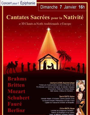 Affiche de Cantates Sacrées pour la Nativité : Soprano, Violon, Harpe