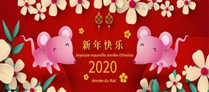 Affiche de Visite guidée : Le quartier chinois à l'heure de l'entrée dans l'année du Rat en métal blanc | par Michel Lhéritier