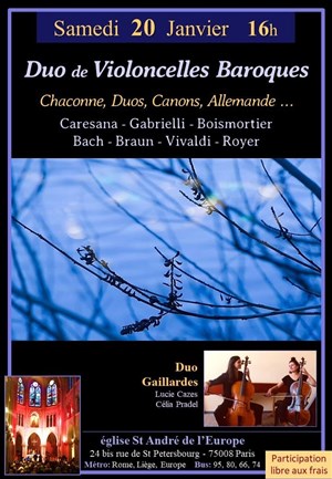 Affiche de Duo de Violoncelles Baroques