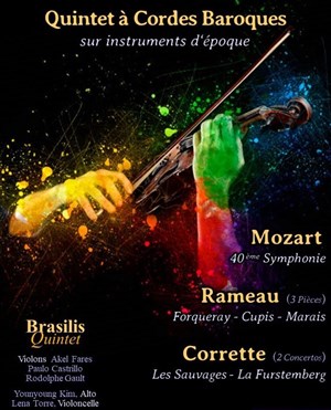 Affiche de Le Brasilis Quintet : Mozart, Rameau, Corette