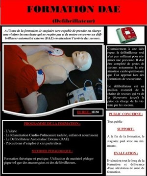 Affiche de Formation DAE (défibrillateur)