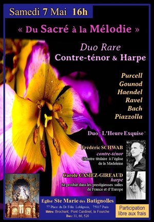 Affiche de Concert Duo Rare : Contre - ténor & Harpe