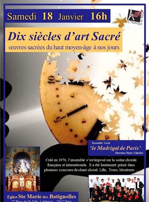 Affiche de Choeur Le Madrigal de Paris