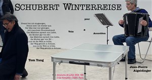 Affiche de Winterreise, le voyage d'hiver de Franz Schubert, pour voix et accordéon