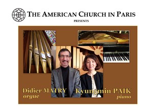 Affiche de Concert Piano et Orgue: Kyungmin Paik / Didier Matry