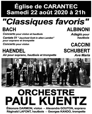 Affiche de Classiques favoris Bach / Haendel | Carantec