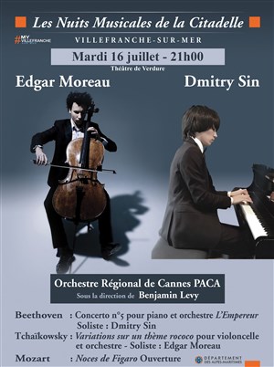 Affiche de Nuits musicales de la Citadelle : Edgar Moreau, Dmitry Sin et l'Orchestre Régional de Cannes PACA