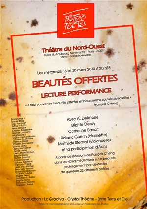 Affiche de Beautés offertes à partir du livre de François Cheng