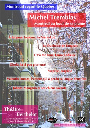 Affiche de Carte Blanche à Montréal | Gloria, la si peu glorieuse / Valentin Dumas
