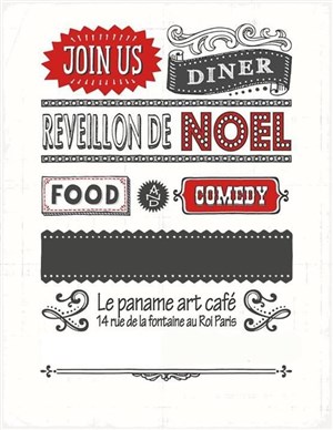Affiche de Diner-Spectacle au Paname Comedy Club | Réveillon de Noël