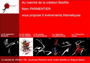 Affiche de 5 expositions thématiques de Marc Parmentier