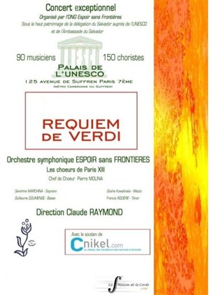Affiche de Requiem de Verdi | Espoir sans Frontières