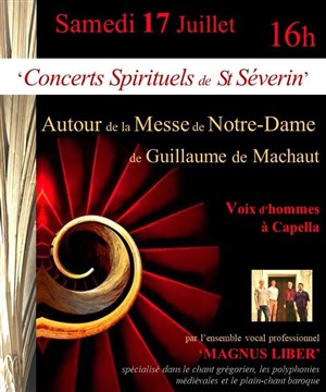 Affiche de Concerts Spirituels de St Séverin | par le quatuor Magnus Liber