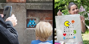 Affiche de Pixel challenge : Chasse aux space invaders + atelier sérigraphie