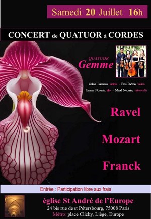 Affiche de Concert de quatuor à cordes