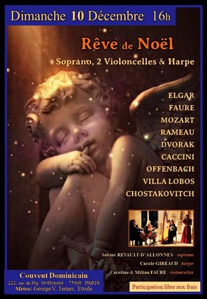 Affiche de Concert : Rêve de Noël : Soprano, 2 Violoncelles & Harpe