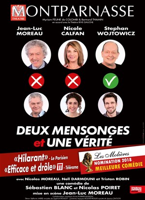 Affiche de Deux mensonges et une vérité | avec Jean-Luc Moreau et Nicole Calfan