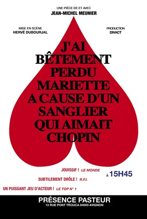 Affiche de J'ai bêtement perdu Mariette à cause d'un sanglier qui aimait Chopin