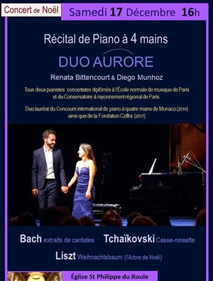 Affiche de Récital de Piano à 4 mains | Programme de Noël