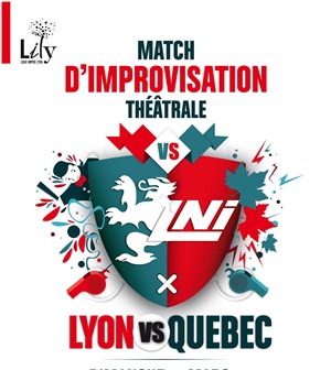 Affiche de Match d'impro théâtrale Lyon vs Québec
