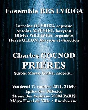 Affiche de Charles Gounod, prières...