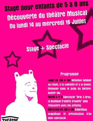 Affiche de Stage découverte du théâtre musical pour enfant