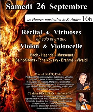 Affiche de Récital de Virtuoses : Violon et Violoncelle solo et duo